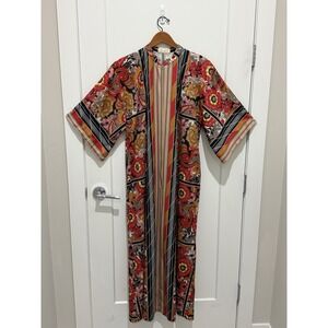VTG 1950s Womens RHAPSODY by Glazier-Chicago Maxi Dress  Robe‎ Polyester Large